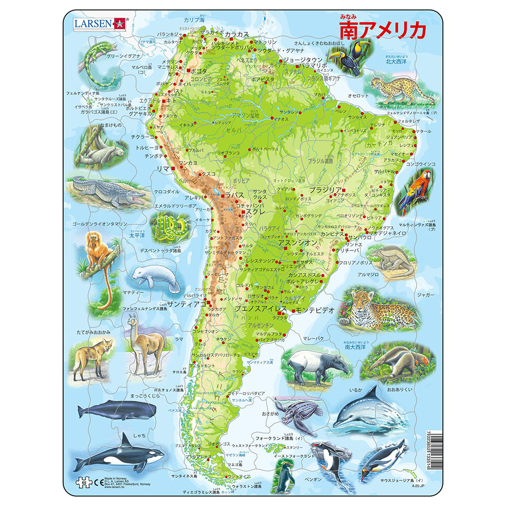 南アメリカマップ 日本語版 65PCS