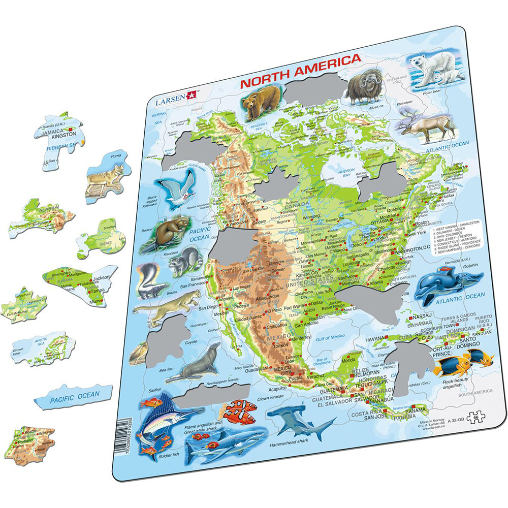 北アメリカマップ(英語版) 66PCS
