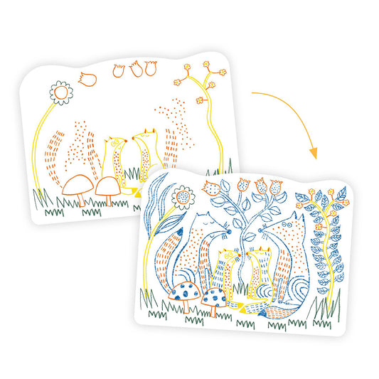 カラーリングピクチャー ウッドランドファミリー