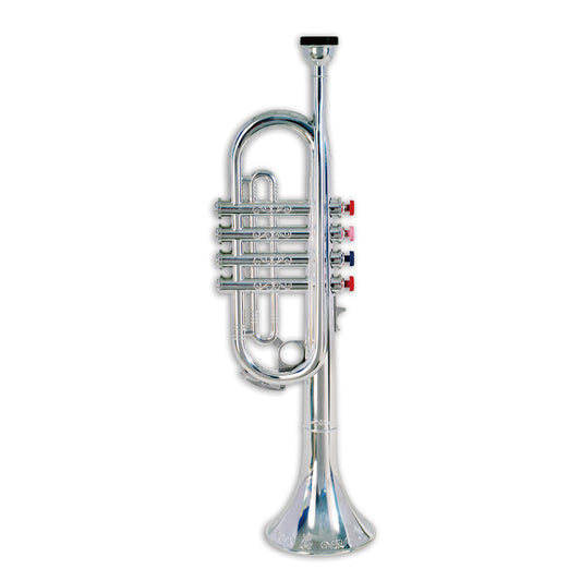 「シルバートランペット 4keys 42cm
」という、おもちゃのトランペットです。