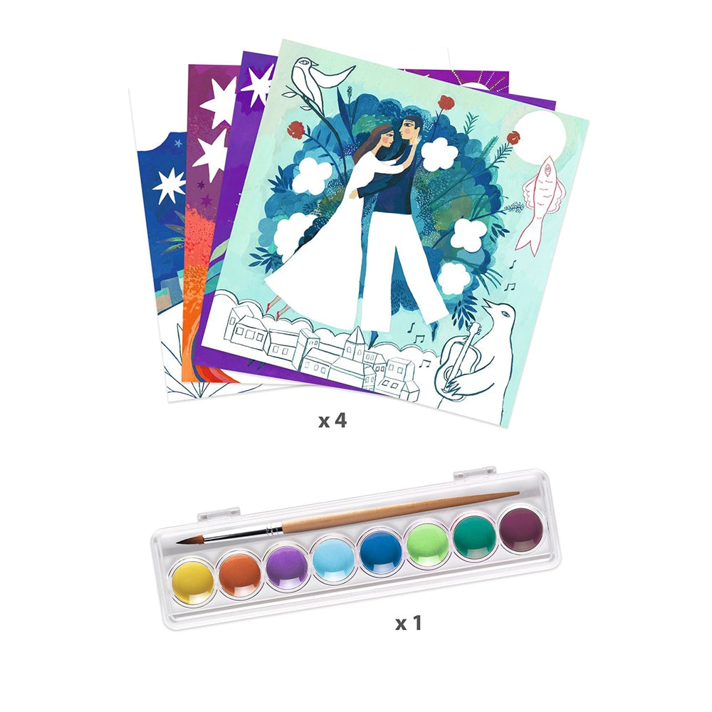 水彩ぬり絵 インスパイヤーバイ イン ア ドリーム